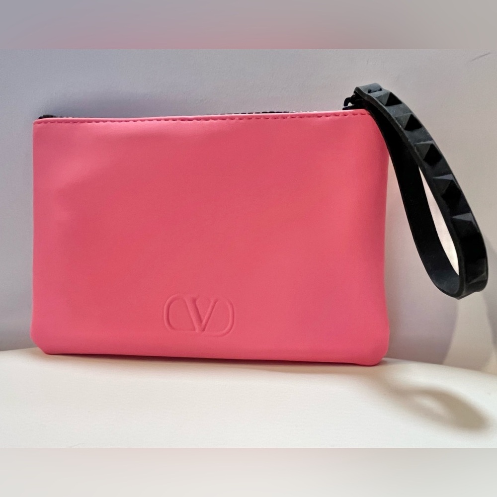 Valentino Pink Makeup Bag with Black Strap